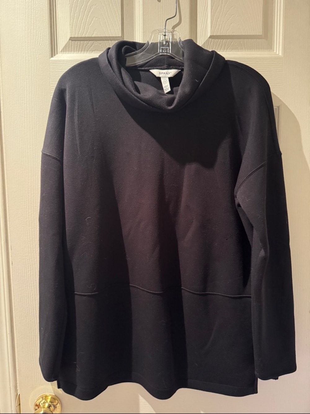 SPANX Black Funnel Neck Pullover